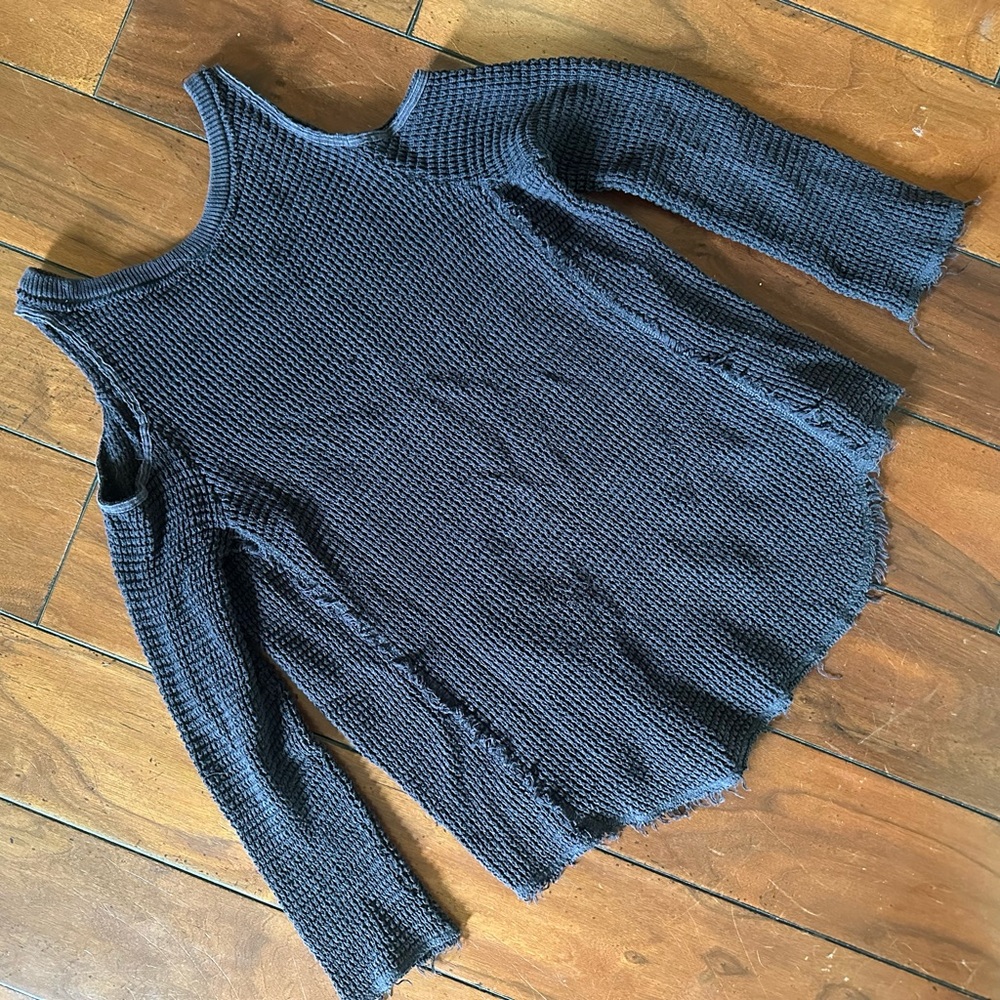 Free People- Charcoal Moonshine Sweater - Picture 7 of 10